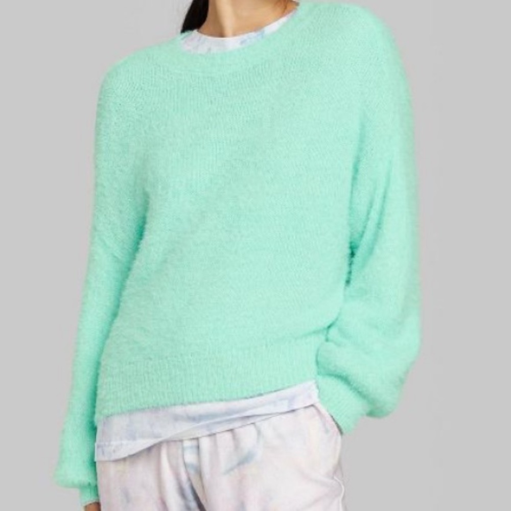 Blue fuzzy sweater